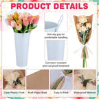 68 Pcs Flower Bar Buckets Kit 12pcs Galvanized Bucket Floral Shears Wood Sign Kraft Paper Flower Gift Bags with Ribbon, Bloom Bar Supplies for Wedding Bridal Baby Shower Birthday Table Centerpieces - Image 3