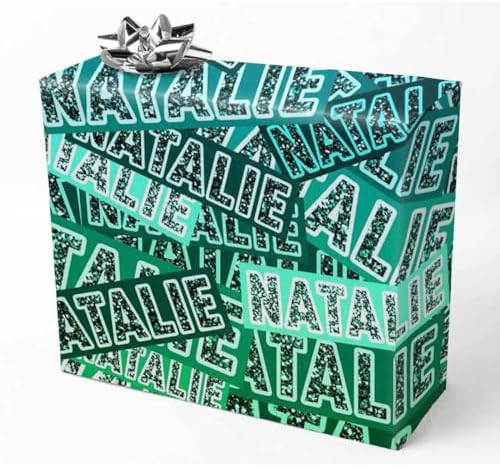 AOFUN Custom Wrapping Paper Christmas Wrapping Paper Thick Cute Birthday Wrapping Paper Personalized Wrapping Paper with Name/Text 3 Rolls 58" x 23" by Unknown