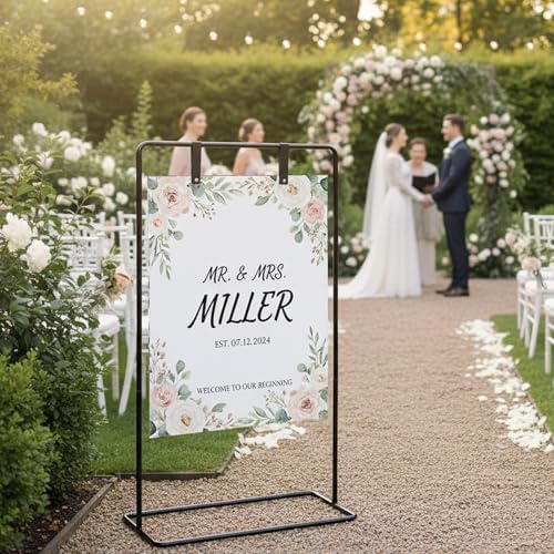 Wedding Welcome Sign Stand, Black Easel - Image 6