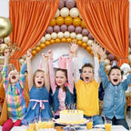10 x 10 Feet Orange Backdrop Curtain for Partie, Background Curtains for Photoshoot, Birthday, Wedding, Halloween, Thanksgiving, Christmas Day, New Year Party Decorations 5Ft x 10Ft, 2 Panels - Image 4