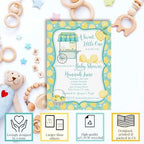 Custom Baby Shower Invites Blue Lemon Invitations for Boys, Pack of 20 5x7 Personalized Lemon Themed Invites with Envelopes - Unique Lemon Baby Shower Cards by AmandaCreation - Image 2
