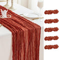 Sioloc Terracotta Table Cloth Cheesecloth Table Runner 10ft Rustic for Tea Wedding Party Baby Bridal Centerpiece Fall Decor for Home Halloween Thanksgiving by HEALTHYCOMFORTLIFE