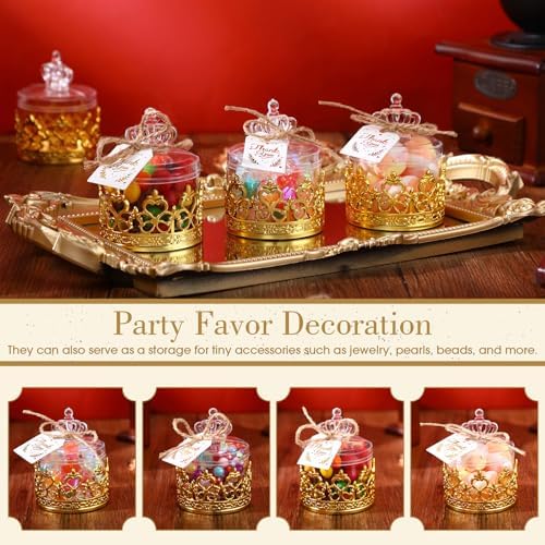 Jingmore 100 Sets Mini Crown Candy Boxes Party Favor,Gold - Image 5