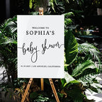 Andaz Press 16"x20" White Acrylic Personalized Baby Shower Welcome Sign, Gender Neutral Large Custom Sign for Easel Stand, Modern Baby Shower Decorations - Image 3