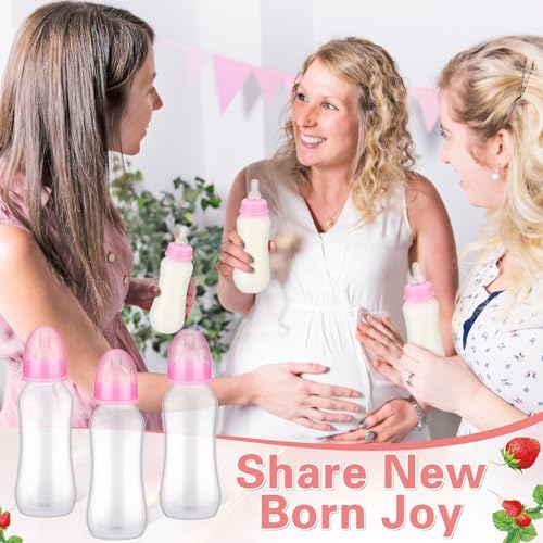 Trelaco 12 Pcs Baby Shower Bottle Chug Game, Strawberry, Pink - Image 5