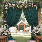 40ft x 10ft Wrinkle Free Hunter Green Backdrop Curtain for Jungle Parties, 8 Panels 5×10ft Soft Silky Green Polyester Photo Backdrop Drapes for Wedding Birthday Photography Christmas Background Cloth - Image 4