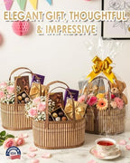Hapring 6 Set Baskets for Gifts Empty, Large Bamboo Woven Gift Baskets - Image 2