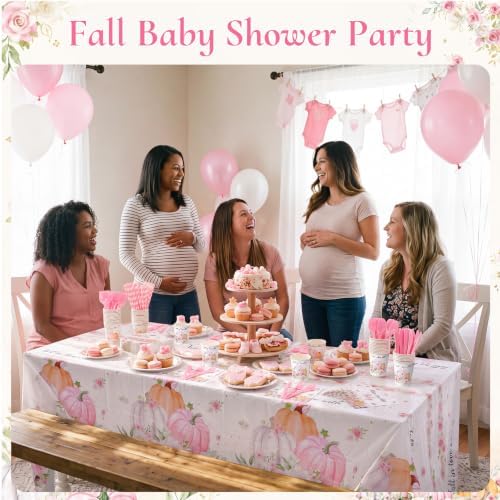 Ceenna Fall Little Pumpkin Baby Shower Party Supply Decoration for 50, Pink - Image 4
