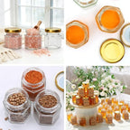 60 Pack Small Glass Honey Jar with Lid, 1.5 oz Mini Mason Jars for Party Favor, Wedding Favor, Baby Shower, Hexagonal Honey Containers for Jam, Spices, Herbs, Candy, Sample, Candle, Crafts - Image 5