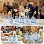 Glass Bud Vases in Bulk Small Mini Blue Vase for Flowers 23pc - Image 2