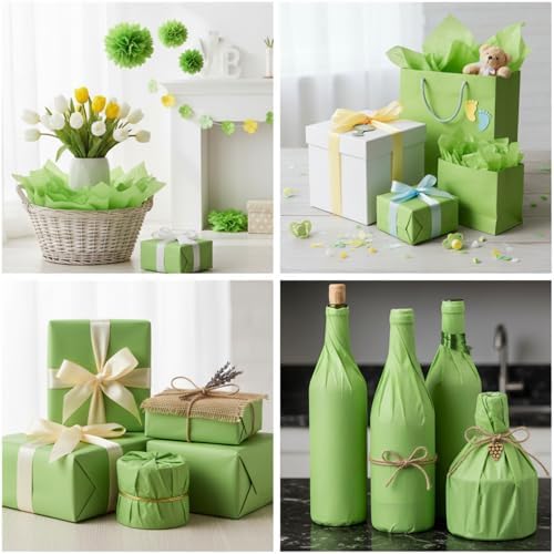 500 Sheets Lime Green Tissue Paper Bulk 15x20 Inch for Christmas Gift Bags - Image 5