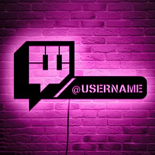 Personalize Username Twitch Led Sign Wall Art Decor - Glow in the dark Wall Art - Live Stream Room Decor - LED Decoration - Custom Sign Gift by souleather
