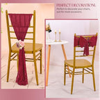 60 PCS Burgundy Chair Sashes Cheesecloth ChairSashes Rustic Chair Decorative Bows Designed ChairCover for Wedding Banquet Party Aisle Home Kitchen Decoration (16 x 70 inch) - Image 6