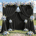 50x10ft Black Backdrop Curtain Panels for Parties - Wrinkle Free Polyester Photo Curtain Backdrop Wedding Back Drop Fabric Drapes for Party Decorations Background for Photography by WishCare