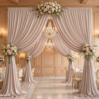 50x10ft Blush Nude Backdrop Curtain Panels for Parties - Wrinkle Free Polyester Photo Curtain Backdrop Wedding Back Drop Fabric Drapes for Party Decorations Background for Photography - Image 3