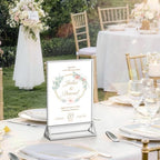 PPH-Sisy 5x7 Acrylic Sign Holder, 14 Pack Silver Picture Frames Table Top Sign Holders Flyer Menu Holder, Double-Sided Clear Photo Frames for Wedding Office Home Event - Image 3