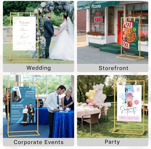 Wedding Welcome Sign Stand, Includes Custom Sign Design, Gold - Image 7