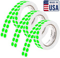 Perco Neon Green Perforated Round Circle Dot Sticker 1/2-Inch Labels — 3 Rolls, 9,000 Stickers—Events, Checklists for Approved, QC Passed & Ready Marking, Strong Adhesive—Made in USA by Perco