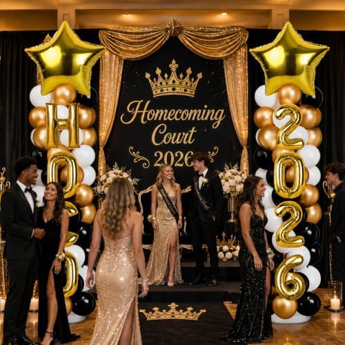 2 Sets Homecoming 2026 Balloon Column Stand Party Decorations Kits with Balloons Class of 2026 Hoco Balloon Tower Stand Kit for Homecoming Prom Party Photo Booth Props Backdrop Decor Party Supplies - Image 4