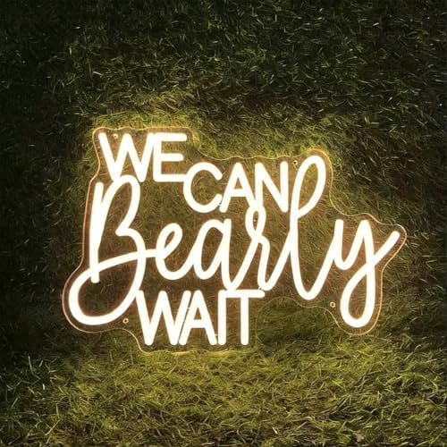 We Can Bearly Wait Neon Sign 23inch Baby Shower LED Light Sign for Home Room Decor Background Welcome Wall Decoration-Warm White - Image 3