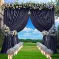 10ft x 9ft Navy Blue Backdrop Curtains for Parties Weddings, Wrinkle Free Silky Polyester Fabric Photo Backdrop Drapes, 2 Panels 5X 10 ft Navy Backfrounds Cloth for Birthday Graduation Photography by Nobed+HHT