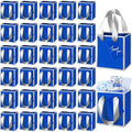 Yeaqee 50 Pcs Mini Paper Gift Bags with Handles Tag, Royal Blue, Silver by Yeaqee