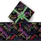 AOFUN Wrapping Paper One Roll for Boys Girls Men Women - Love for Couples With Name/Date - 3 Rolls 58" x 23" - Image 2