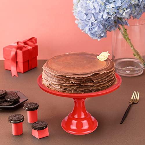 Round Cake Stand 11" Melamine Cake Display Stand Dessert Cupcake Display Tray for Graduation,Wedding,Birthday,Party,Baby Shower,Anniversary,Ceremony,Christmas (Red - Image 6