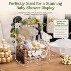 Wooden Baby Shower Crate Closet,Personalized Baby Shower Basket, Burnt Wood - Image 5