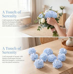 AVIVIHO 65pcs Baby Blue Fake Flowers Hydrangea Artificial Flowers Bulk (Not Squished, No Steaming Need) Silk Flowers with Stems for Home Weddings,Table Centerpieces,Party Arch Decorations - Image 3