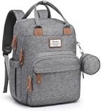 RUVALINO Diaper Bag Backpack-Multifunction Travel Baby Diaper Bag with Changing Pad, Insulated Bottle Holders & Pacifier Case, Large Capacity, Waterproof, Gray by RUVALINO