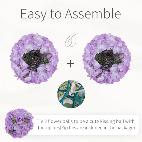 Lilac Flowers Balls for Centerpieces: 11.8in Diam, Set of 10 - Image 6