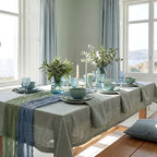 8 Pcs Sage Green and Dusty Blue Cheesecloth Table Runner 118" - Image 6