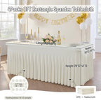 Spandex Tablecloth 8FT Rectangle Table Cover 4 Pack Ivory Wrinkle-Free - Image 6