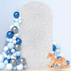 MODFUNS Silver Sequin Arch Cover Backdrop Fabric 7.2FT Spandex Backdrop Cover Wedding Arch Covers Glitter Arch Covers Stretchy Back Drop for Outdoor Indoor Celebration Parties Decoration - Image 5