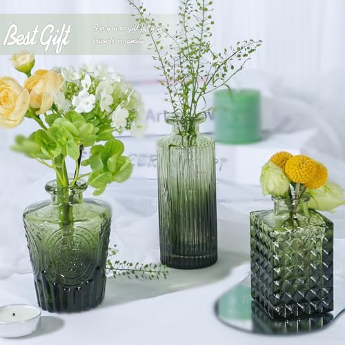 TBWIND 24pcs Green Glass Bud Vases Set - Image 4