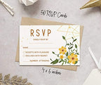 50 Blank RSVP Cards with White Envelopes-Floral & Leaves Style Response Card-RSVP for Wedding-Rehearsal Dinner-Baby Shower-Bridal Shower-Engagement Party Invitations - Image 5