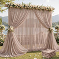 20ft×10ft Wrinkle Free Taupe Backdrop Curtain Drapes, 4 Panels 5ftx10ft Sheer Tulle Chiffon Backdrop Panels Curtains for Wedding Baby Shower Birthday Party Stage Photo Home Decorations by Unknown
