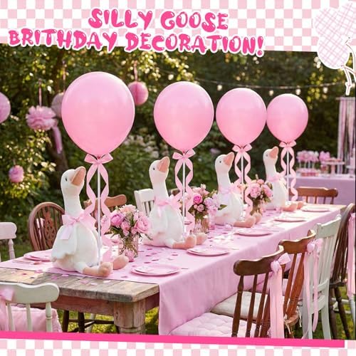 Chunful 10 Set Pink One Silly Goose 1st Birthday Decoration 11.8 Inch - Image 3