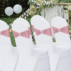 Pack of 120 Spandex Chair Sashes Bows Stretch Chair Cover Band with Buckle Slider Universal Elastic Chair Ties for Wedding Banquet Party Event Decoration (Dusty Pink) - Image 7