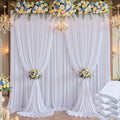 40×14 ft White Wrinkle Free Backdrop Curtain, Soft Silky Polyester Wedding Drapes 8 Panels 14ft Height Photo Backdrop Curtains for Parties Birthday Baby Shower Photography Background Cloth by ENJOYYOURPARTY