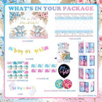 Elephant Gender Reveal Decorations, Baby Boy or Girl Gender Reveal Party Decorations, He or She What Will Baby Be Backdrop Balloon Banner Tablecloth Cake Cupcake Topper Box Sash Pink Blue - Image 2