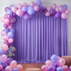 10ft x 10ft Purple Backdrop Curtains, Wrinkle-Free Sheer Chiffon Fabric Photo Backdrop Drapes for Wedding Arch Party Ceremony Stage Photography Decorations - Image 2
