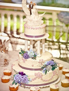 CherishedMoments 3Pcs Pre-Made Cake Flowers,Purple Wedding Cake Decor - Image 5