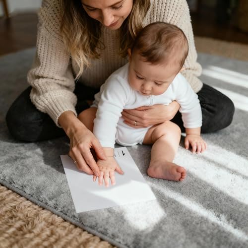 Baby Inkless Milestone Cards Hand Casting Kit Ink Print Hand and Footprint Kit Dog or Cat Pet Paw Print Kit Baby Newborn Footprint Kit Photo Album Keepsake Book Feet Stamp (Green Gift Box + Album) - Image 5