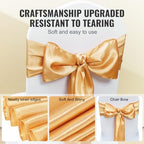 VEVOR Stretch Spandex Chair Sashes Bows, Slipcover and Sash, Elastic Bands, Fitting Wedding, Holiday, Banquet, Party, Celebration Chair Decoration (50 PCS Gold) - Image 3