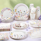 Wildflower Party Decorations, Paper Plates Napkins Cups Serve 50, Floral - Image 4
