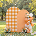 Tegeme 2 Set Gingham Arch Backdrop Cover 7.2ft 6.6ft Fall Orange Arch Cover by Tegeme