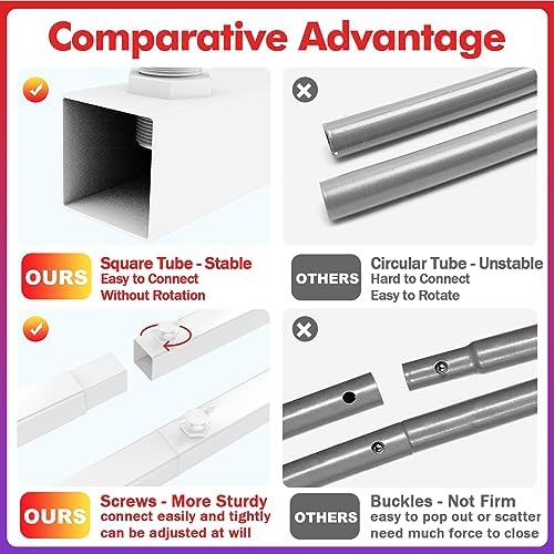 Fomcet White Square Backdrop Stand 6.6x4ft Metal Square Arch Stand - Image 3
