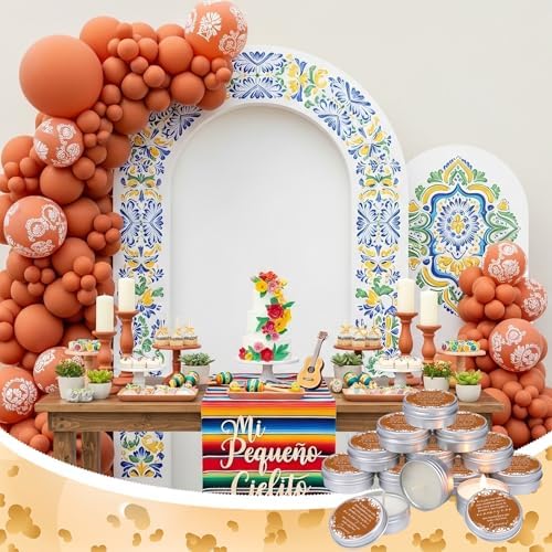 Lounsweer 50 Pcs Orange Cielito Lindo Party Favors Mexican Jar Candles - Image 4